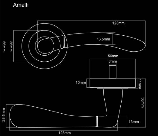 Fortessa Amalfi Door Handle Dimensions